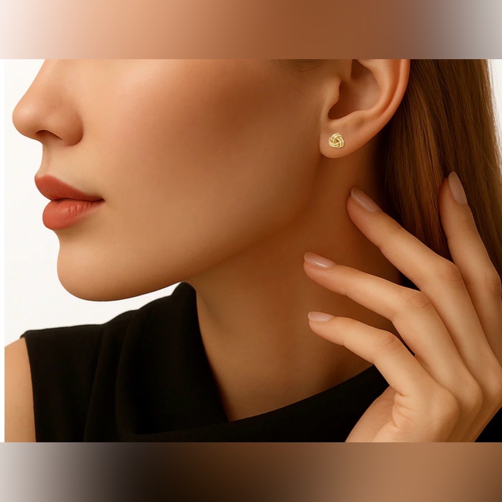 TILO LoveKnot Gold Earrings - Picture 2 of 7